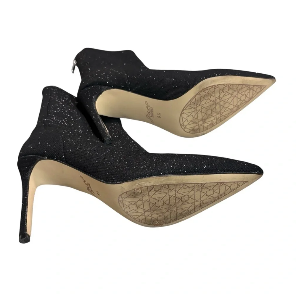 JEWEL BADGLEY MISHKA - BLACK WITH SHIMMER -  SOCK STYLE  BOOTIES - SIZE 8.5 - S2